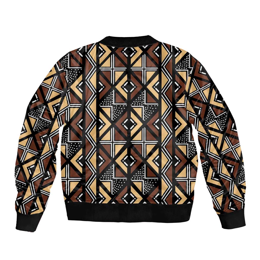 Mali Mud Cloth Legacy Bomber Jacket African Tribal Pattern - African Pride