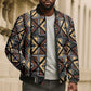Mali Mud Cloth Legacy Pattern Bomber Puffer Jacket Ethnic Geometry Style