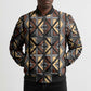 Mali Mud Cloth Legacy Pattern Bomber Puffer Jacket Ethnic Geometry Style