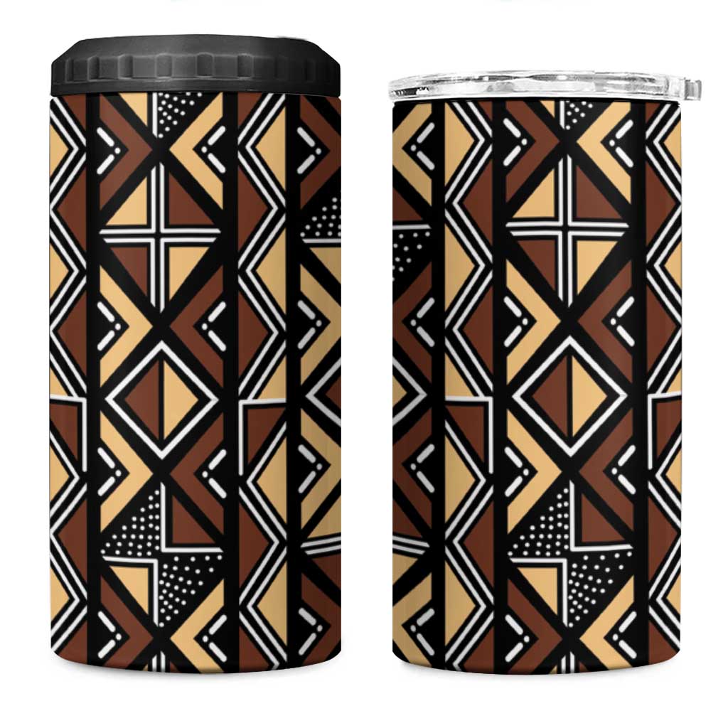 Mali Mud Cloth Legacy 4 in 1 Can Cooler Tumbler African Tribal Pattern - African Pride