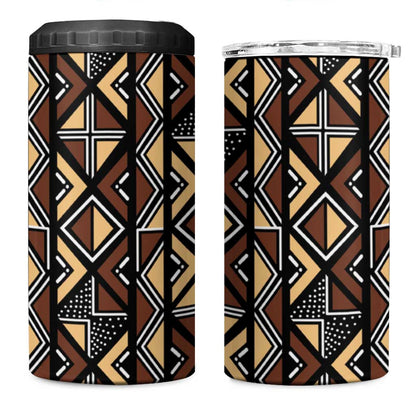 Mali Mud Cloth Legacy 4 in 1 Can Cooler Tumbler African Tribal Pattern - African Pride