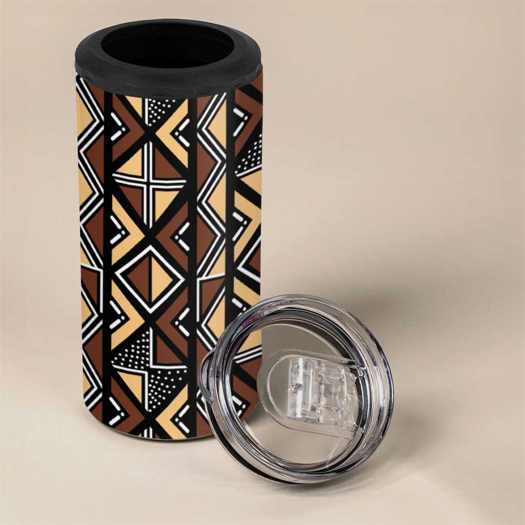 Mali Mud Cloth Legacy 4 in 1 Can Cooler Tumbler African Tribal Pattern - African Pride