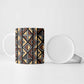 Mali Mud Cloth Legacy Pattern Ceramic Mug Ethnic Geometry Style