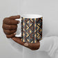 Mali Mud Cloth Legacy Pattern Ceramic Mug Ethnic Geometry Style