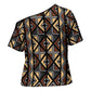 Mali Mud Cloth Legacy Pattern Cross Shoulder Shirt Ethnic Geometry Style