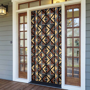 Mali Mud Cloth Legacy Pattern Door Cover Ethnic Geometry Style