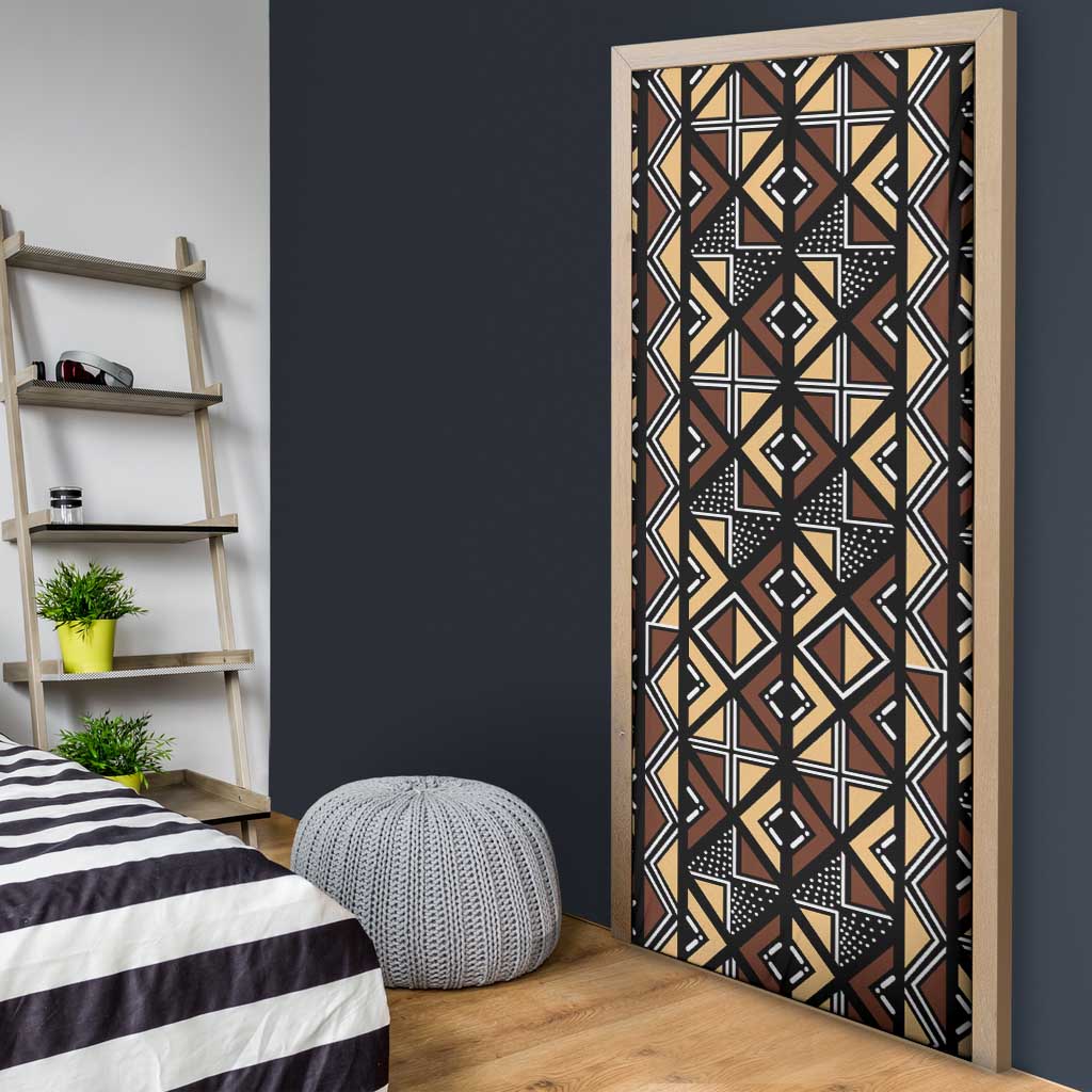 Mali Mud Cloth Legacy Pattern Door Cover Ethnic Geometry Style
