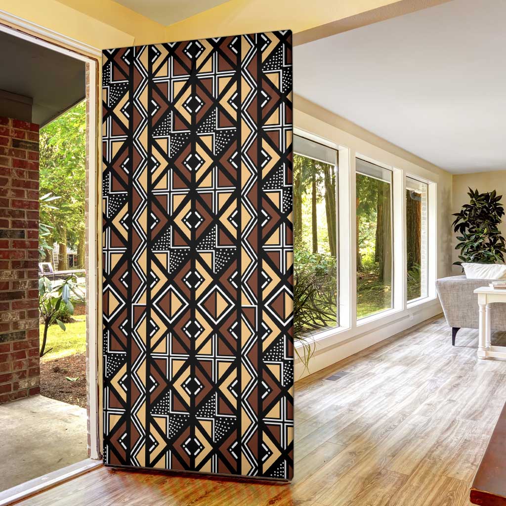 Mali Mud Cloth Legacy Pattern Door Cover Ethnic Geometry Style