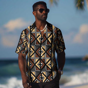 Mali Mud Cloth Legacy Hawaiian Shirt African Tribal Pattern - African Pride