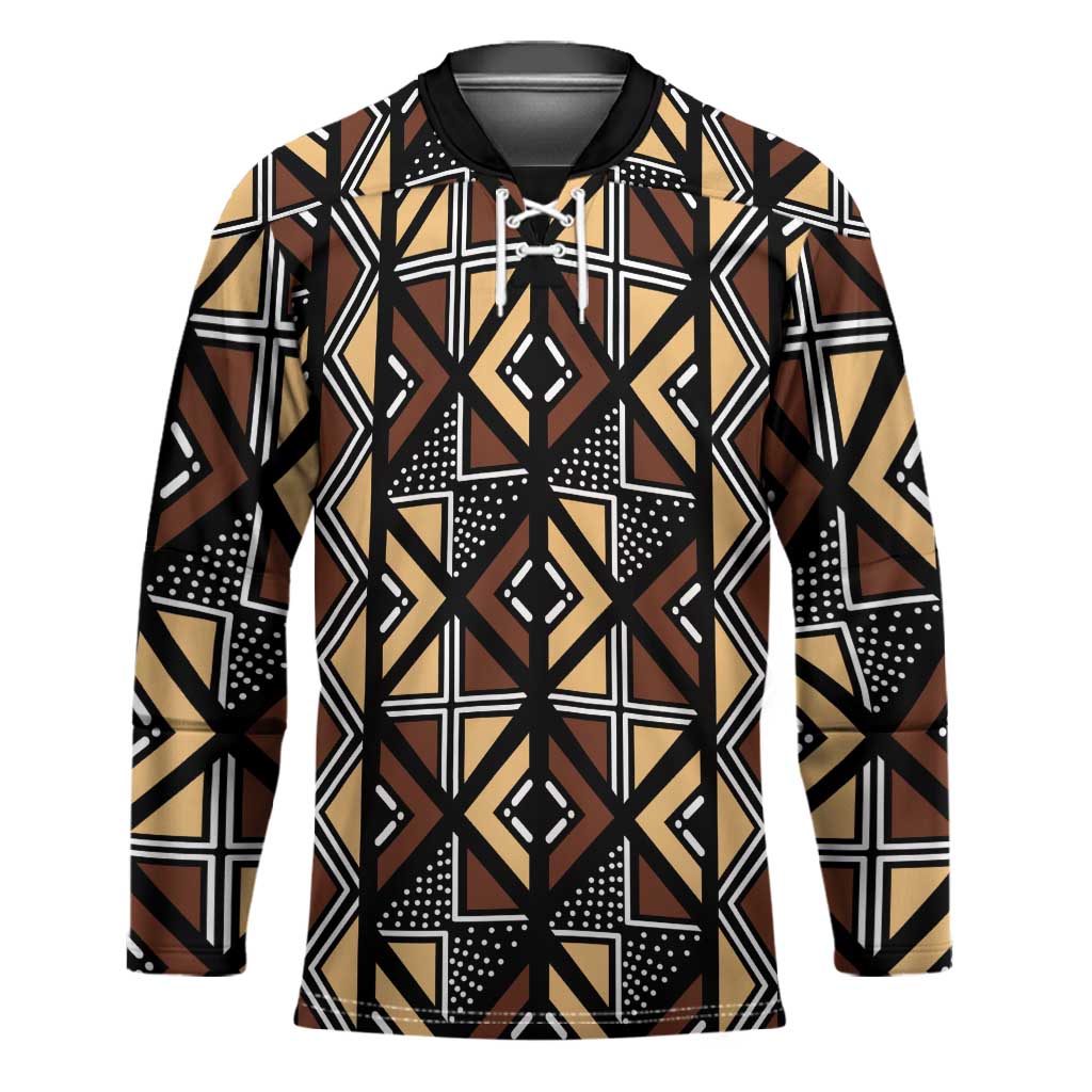 Mali Mud Cloth Legacy Pattern Hockey Jersey Ethnic Geometry Style