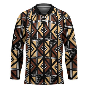 Mali Mud Cloth Legacy Pattern Hockey Jersey Ethnic Geometry Style