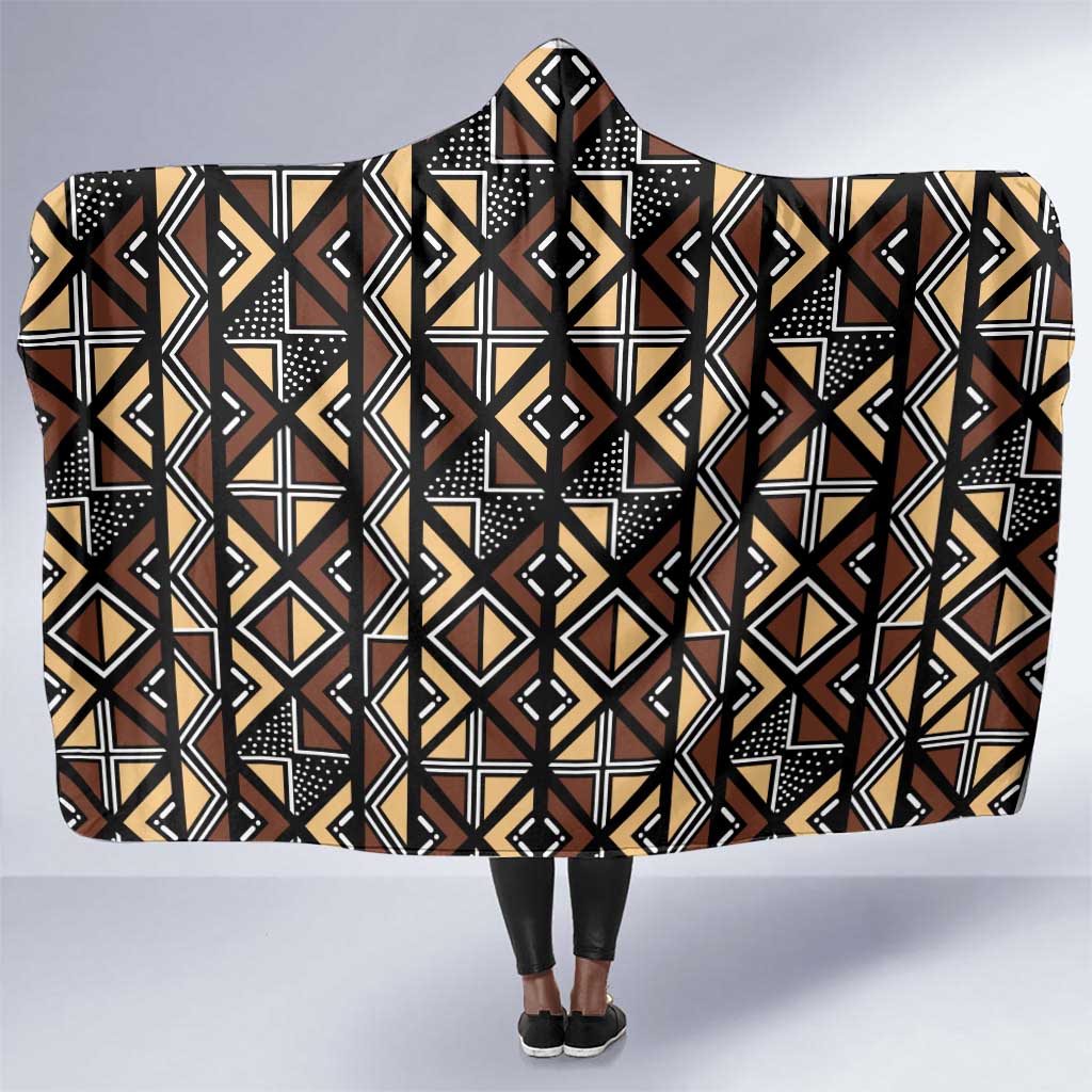 Mali Mud Cloth Legacy Hooded Blanket African Tribal Pattern - African Pride