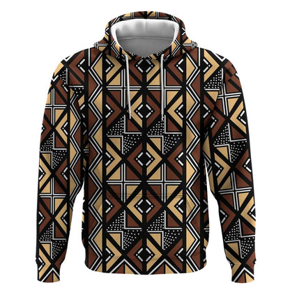 Mali Mud Cloth Legacy Hoodie African Tribal Pattern - African Pride
