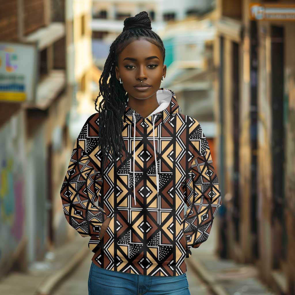 Mali Mud Cloth Legacy Hoodie African Tribal Pattern - African Pride
