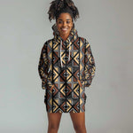 Mali Mud Cloth Legacy Hoodie Dress African Tribal Pattern - African Pride
