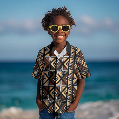 Mali Mud Cloth Legacy Kid Hawaiian Shirt African Tribal Pattern - African Pride