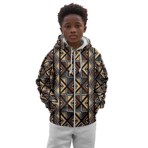Mali Mud Cloth Legacy Kid Hoodie African Tribal Pattern - African Pride
