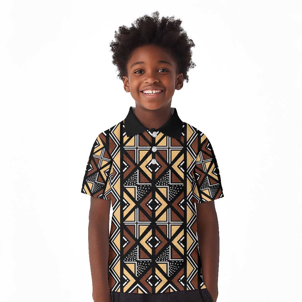 Mali Mud Cloth Legacy Kid Polo Shirt African Tribal Pattern - African Pride