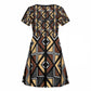 Mali Mud Cloth Legacy Kid Short Sleeve Dress African Tribal Pattern - African Pride