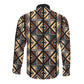 Mali Mud Cloth Legacy Long Sleeve Button Shirt African Tribal Pattern - African Pride