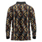 Mali Mud Cloth Legacy Long Sleeve Polo Shirt African Tribal Pattern - African Pride