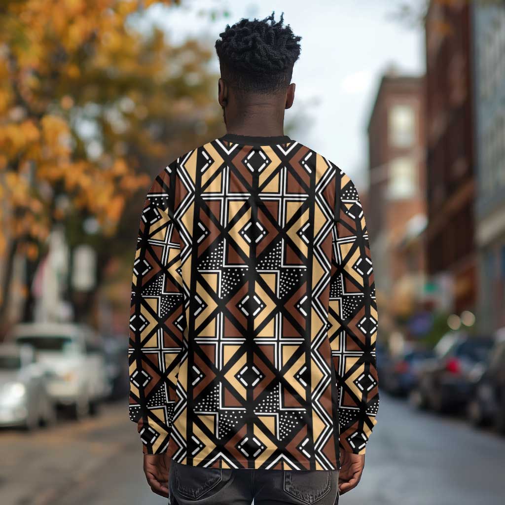 Mali Mud Cloth Legacy Long Sleeve Shirt African Tribal Pattern - African Pride