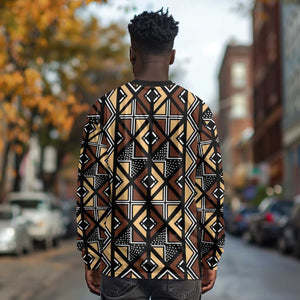 Mali Mud Cloth Legacy Long Sleeve Shirt African Tribal Pattern - African Pride