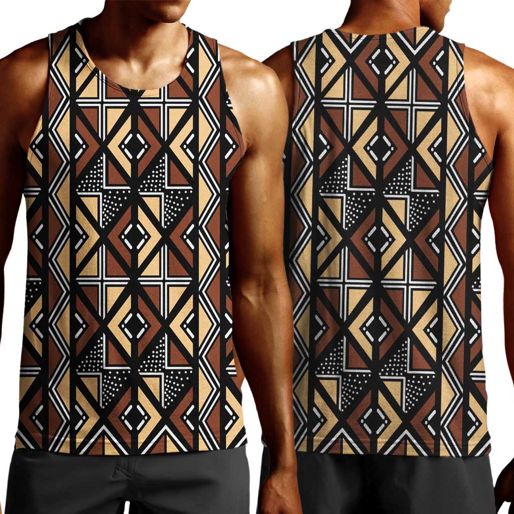 Mali Mud Cloth Legacy Men Tank Top African Tribal Pattern - African Pride