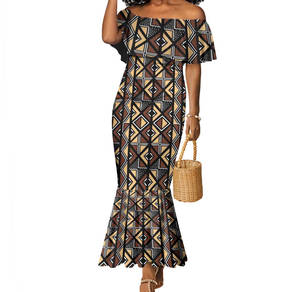 Mali Mud Cloth Legacy Mermaid Dress African Tribal Pattern - African Pride
