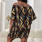 Mali Mud Cloth Legacy Off Shoulder Short Dress African Tribal Pattern - African Pride