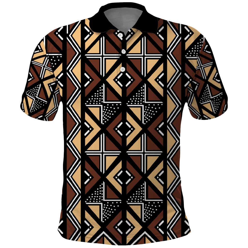 Mali Mud Cloth Legacy Polo Shirt African Tribal Pattern - African Pride
