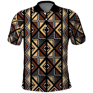 Mali Mud Cloth Legacy Polo Shirt African Tribal Pattern - African Pride
