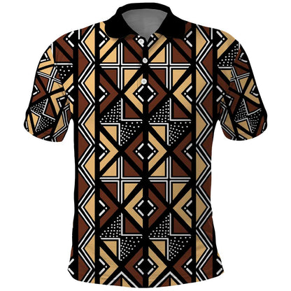 Mali Mud Cloth Legacy Polo Shirt African Tribal Pattern - African Pride