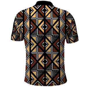 Mali Mud Cloth Legacy Polo Shirt African Tribal Pattern - African Pride