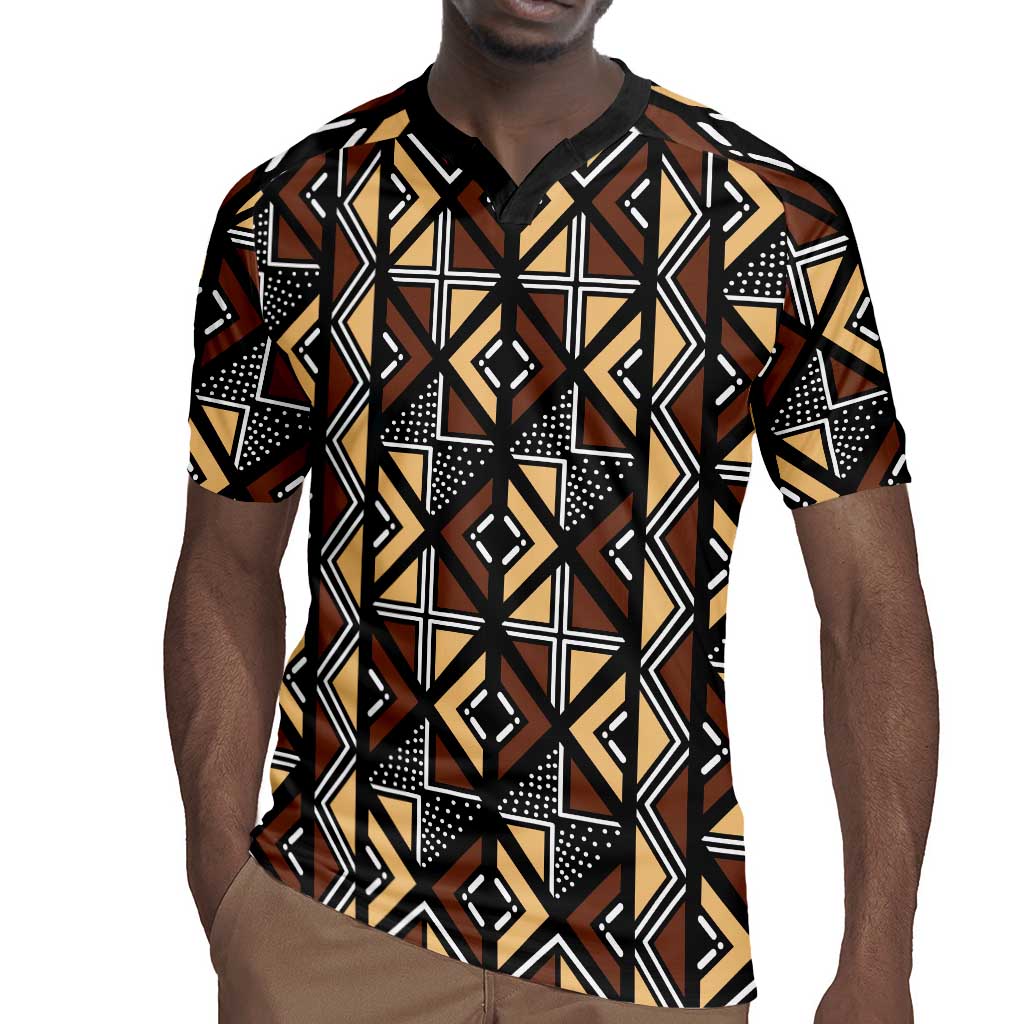 Mali Mud Cloth Legacy Rugby Jersey African Tribal Pattern - African Pride