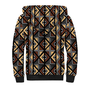 Mali Mud Cloth Legacy Sherpa Hoodie African Tribal Pattern - African Pride