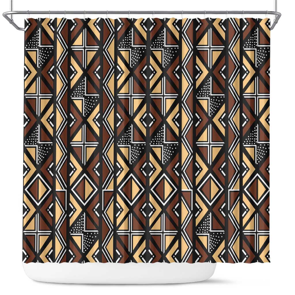 Mali Mud Cloth Legacy Shower Curtain African Tribal Pattern - African Pride
