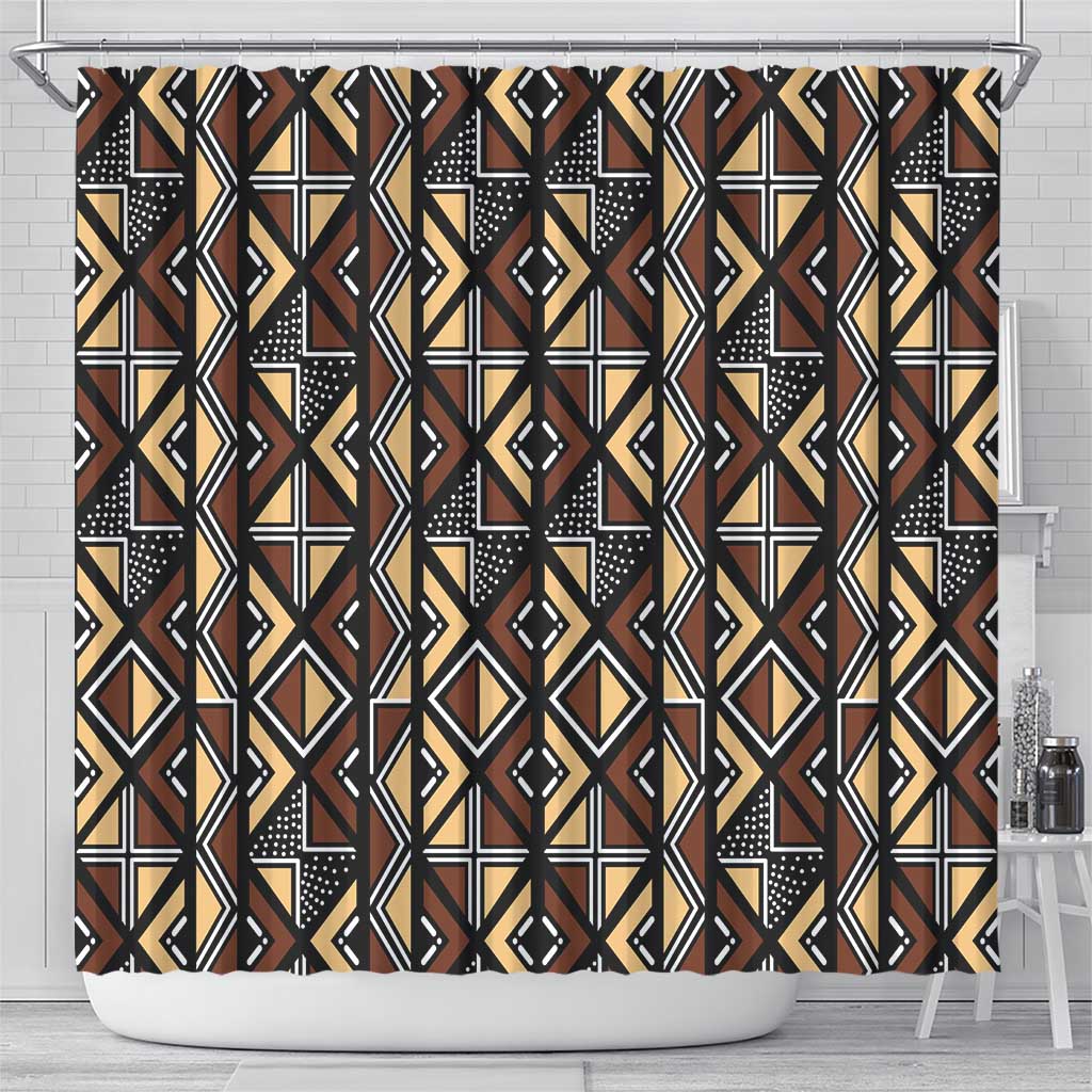 Mali Mud Cloth Legacy Shower Curtain African Tribal Pattern - African Pride