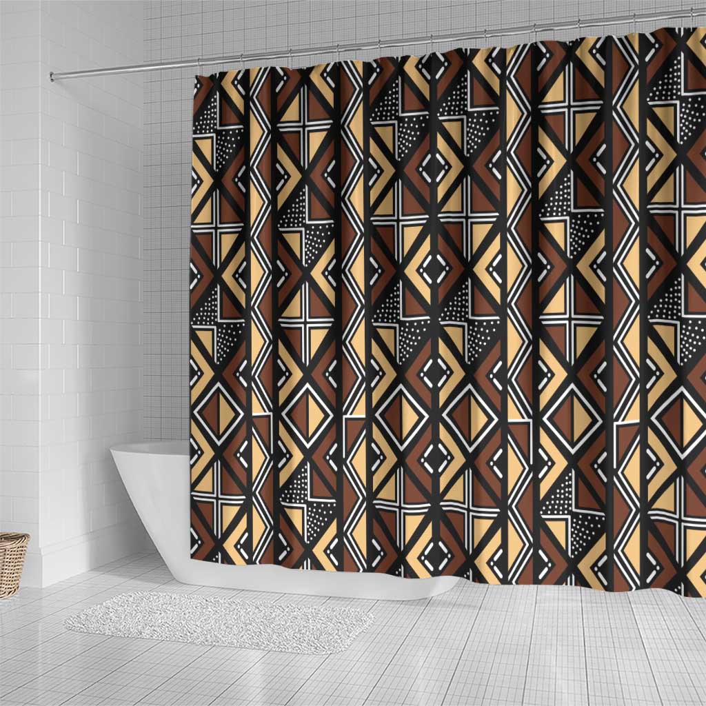 Mali Mud Cloth Legacy Shower Curtain African Tribal Pattern - African Pride