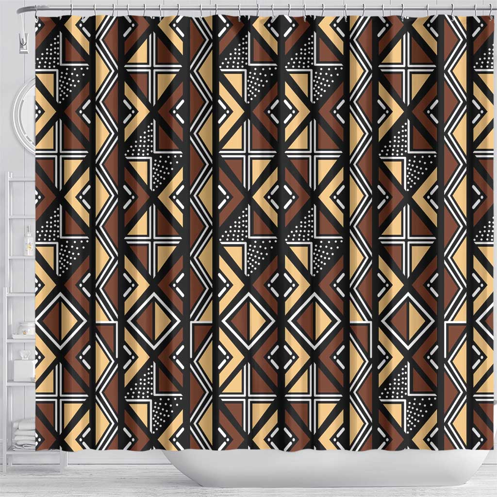 Mali Mud Cloth Legacy Shower Curtain African Tribal Pattern - African Pride