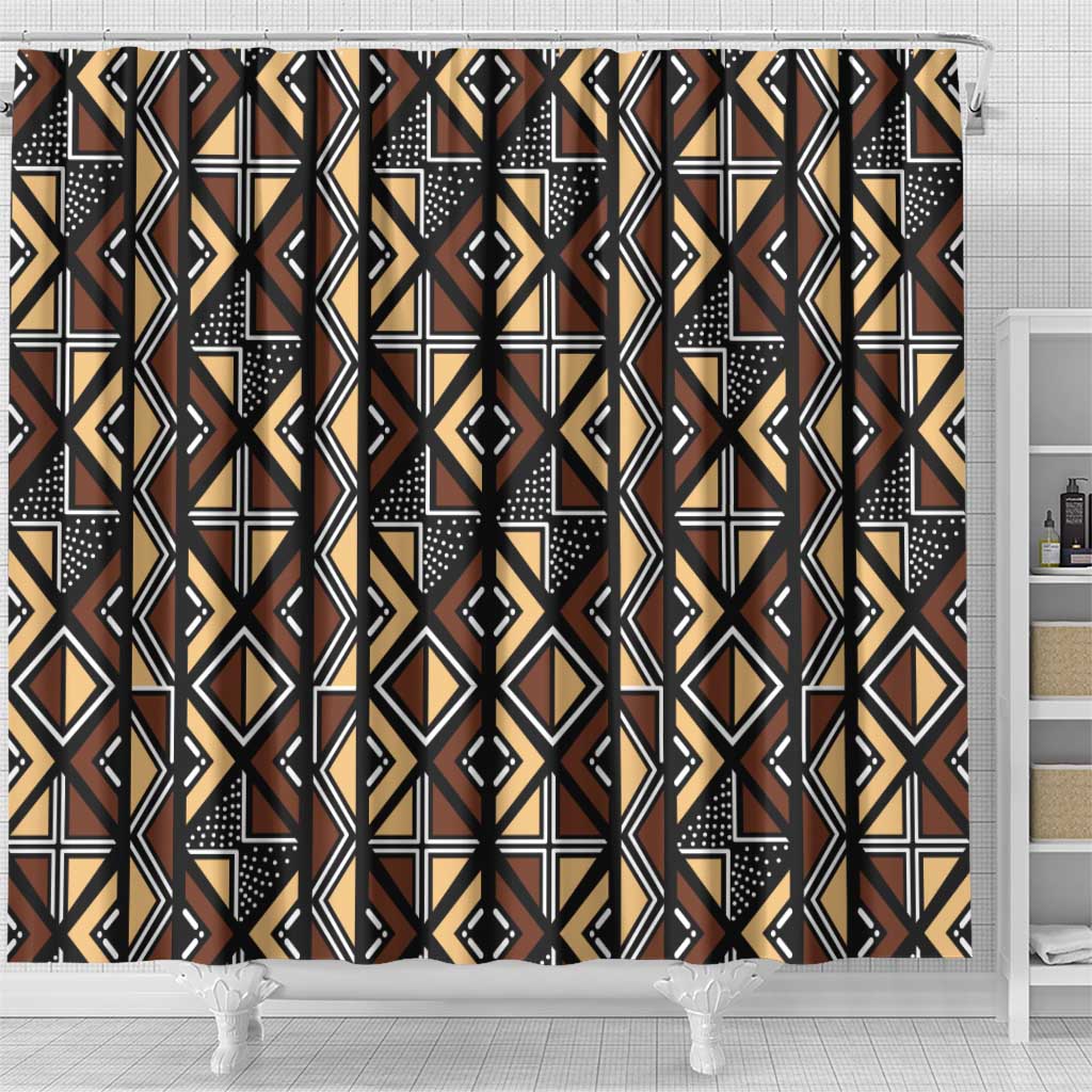 Mali Mud Cloth Legacy Shower Curtain African Tribal Pattern - African Pride