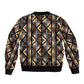 Mali Mud Cloth Legacy Sleeve Zip Bomber Jacket African Tribal Pattern - African Pride