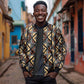 Mali Mud Cloth Legacy Sleeve Zip Bomber Jacket African Tribal Pattern - African Pride