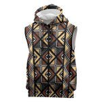 Mali Mud Cloth Legacy Sleeveless Hoodie African Tribal Pattern - African Pride