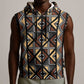 Mali Mud Cloth Legacy Sleeveless Hoodie African Tribal Pattern - African Pride