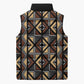 Mali Mud Cloth Legacy Pattern Sleeveless Puffer Jacket Ethnic Geometry Style