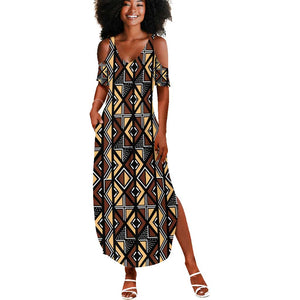 Mali Mud Cloth Legacy Summer Maxi Dress African Tribal Pattern - African Pride