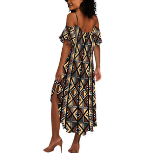Mali Mud Cloth Legacy Summer Maxi Dress African Tribal Pattern - African Pride