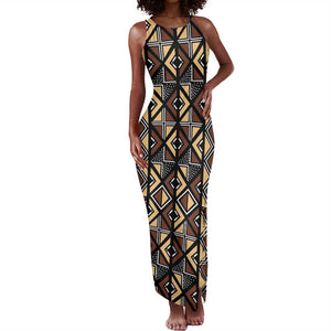 Mali Mud Cloth Legacy Tank Maxi Dress African Tribal Pattern - African Pride