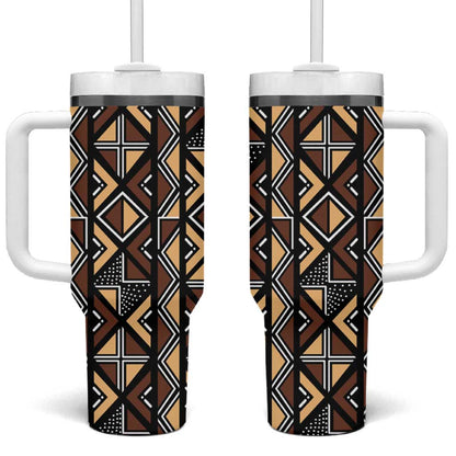 Mali Mud Cloth Legacy Tumbler With Handle African Tribal Pattern - African Pride